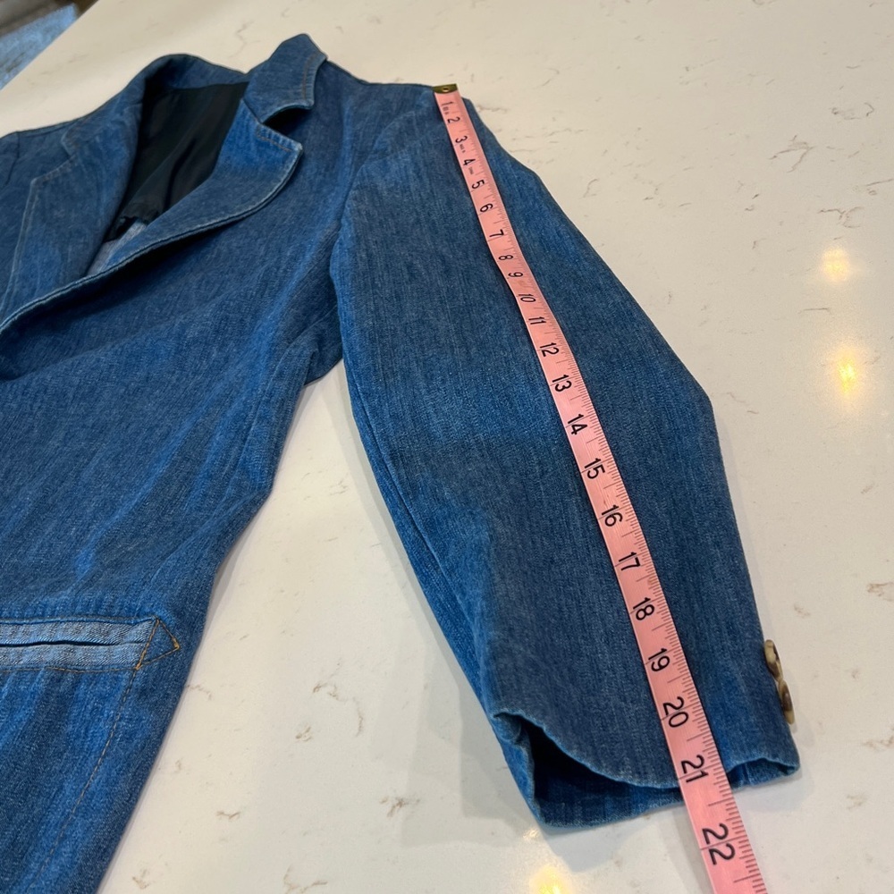 Vintage Lee Denim Blazer Jacket USA Made 2 Button Workwear Coat - Picture 10 of 10